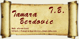 Tamara Berdović vizit kartica